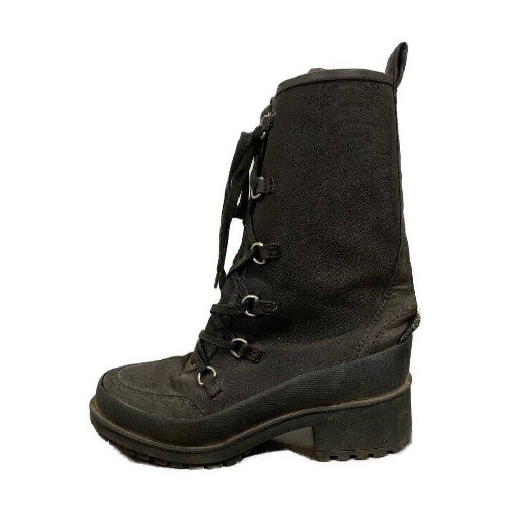 Lucky Brand Womens Solid Black Insulated Low Heel Lace Up Ankle Boots 6.5
